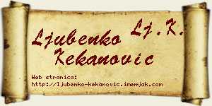 Ljubenko Kekanović vizit kartica